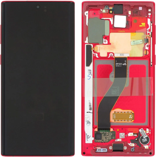 TE Samsung Note 10 N970 Uyumlu Çıtalı Servis Lcd Ekran Kırmızı