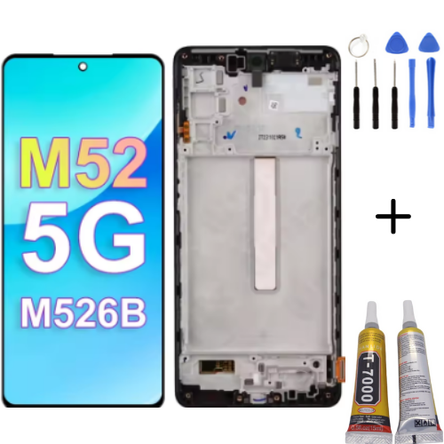 TE Samsung M52 5G M526 Uyumlu Çıtalı OLEDLcd Ekran + Full Set