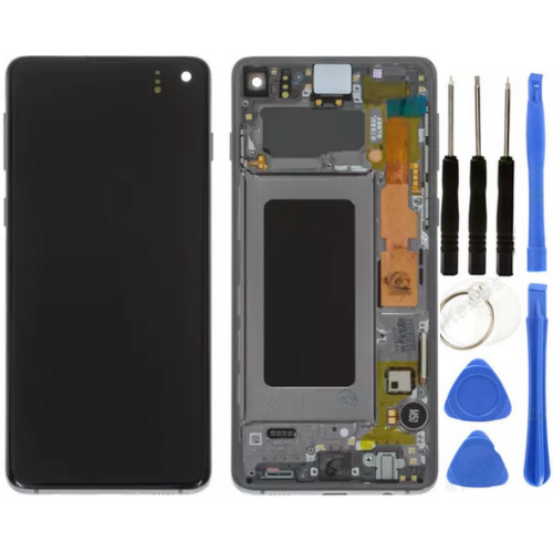 TE Samsung S10 G973F Uyumlu Çıtalı Lcd Ekran Servis Siyah