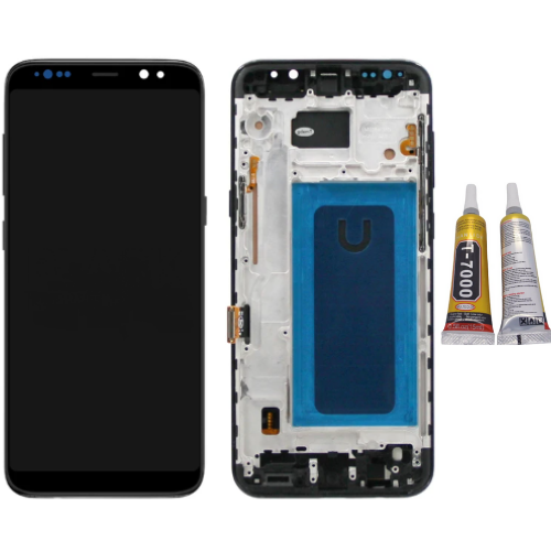 TE Samsung S8 Plus G955F Uyumlu Çıtalı A Kalite Lcd Ekran Siyah