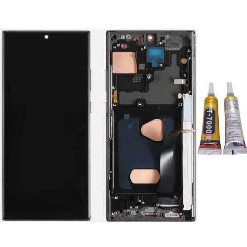 TE Samsung Note 20 Ultra N985 Uyumlu Çıtalı Lcd Ekran Siyah + B7000