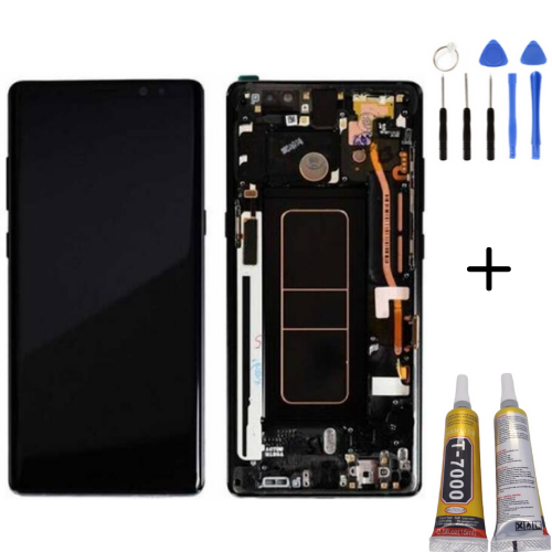 TE Samsung Note 8 N950 Uyumlu Çıtalı A Kalite Lcd Ekran Siyah
