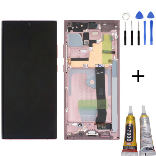 TE Samsung Note 20 Ultra N985 Uyumlu Çıtalı Lcd Ekran Pembe