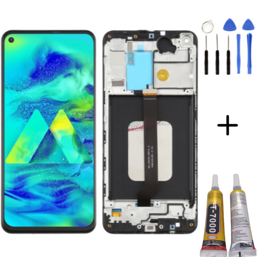 TE Samsung M40 M405 Uyumlu Çıtalı OLED Lcd Ekran + Montaj Kiti