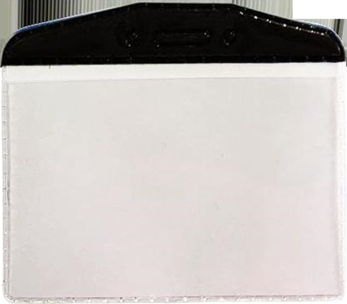 PVC KART POSETLERİ (OVAL) SİYAH SERİTLİ   100'LÜ PAKET