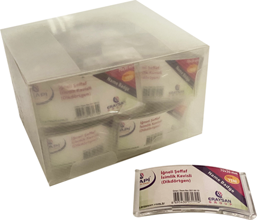 ŞEFFAF İSİMLİK (DİKDÖRTGEN) K13 74X28 25Lİ PAKET