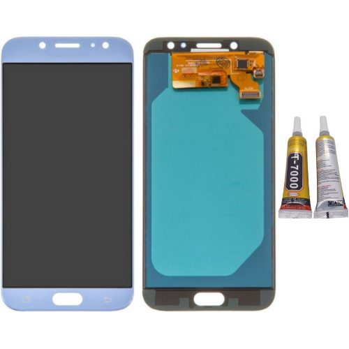 TE Samsung J7 Pro J730 Uyumlu OLED Lcd Ekran Mavi + B7000