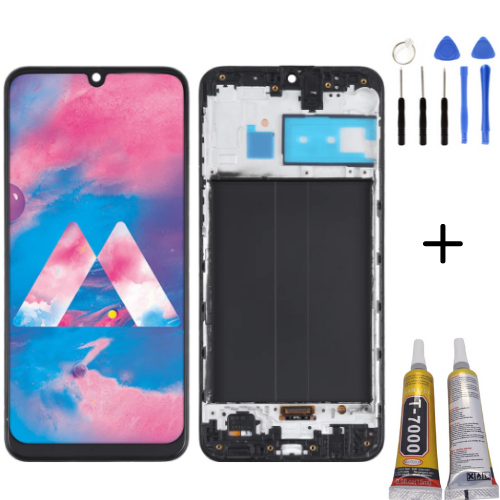 TE Samsung M30 M305 Uyumlu Çıtalı OLED Lcd Ekran + Montaj Kiti