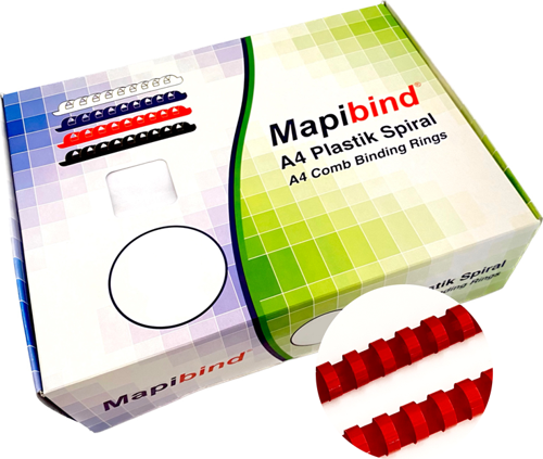 BİND 16MM PLASTİK SPİRAL KIRMIZI  100 AD.