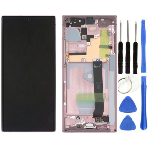 TE Samsung Note 20 Ultra N985 Uyumlu Çıtalı Lcd Ekran Servis Pembe