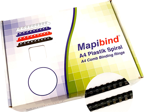 BİND 28MM PLASTİK SPİRAL SİYAH    50 AD