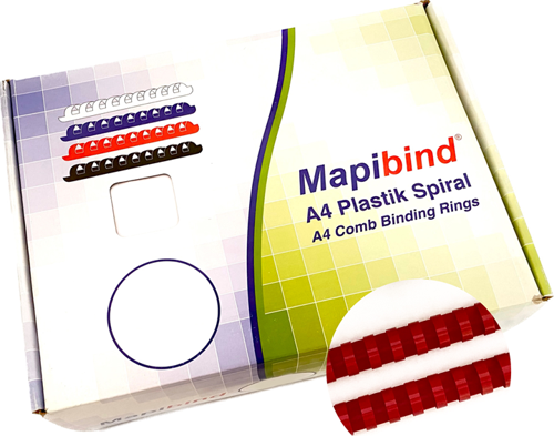 BİND 32MM PLASTİK SPİRAL KIRMIZI 50 AD