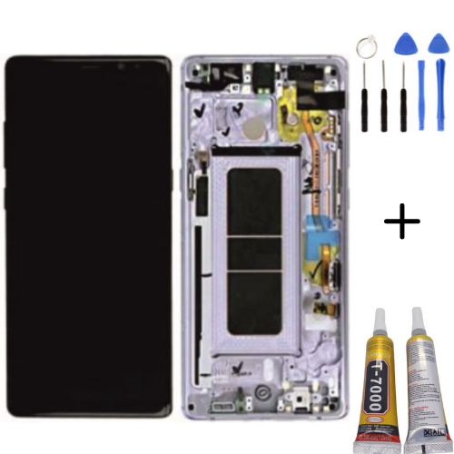 TE Samsung Note 8 N950 Uyumlu Çıtalı Lcd Ekran Beyaz + Montaj Seti
