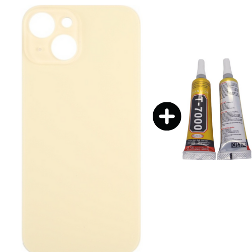 iPhone 15 Uyumlu Arka Pil Batarya Kapak Sarı + B7000