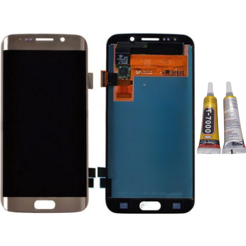 TE Samsung S6 Edge G925 Uyumlu A Kalite Lcd Ekran Gold + B7000