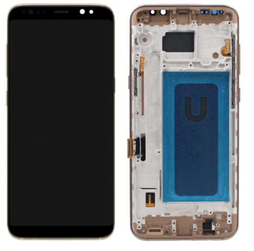 TE Samsung S8 Plus G955F Uyumlu Çıtalı A Kalite Lcd Ekran Gold
