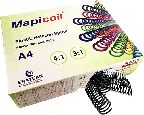 COİL 3:1 PLASTİK HELEZON SPİRAL 18MM SİYAH 100 AD  36 LOP