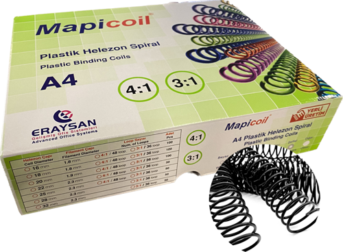 COİL 3:1 PLASTİK HELEZON SPİRAL 50MM SİYAH 50 AD  36 LOP