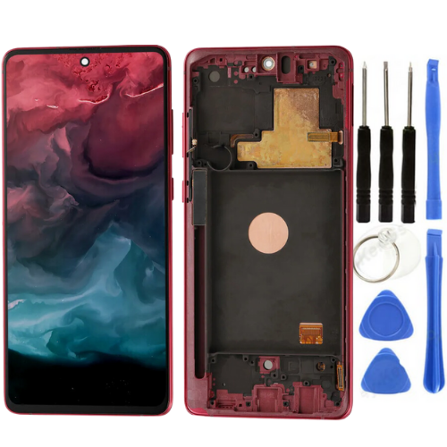 TE Samsung Note 10 Lite N770 Uyumlu Çıtalı Lcd Ekran Kırmızı