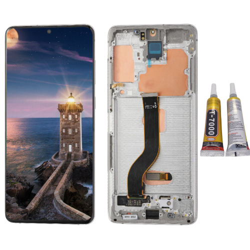 TE Samsung S20 Plus G985 Uyumlu Çıtalı Lcd Ekran Beyaz + B7000