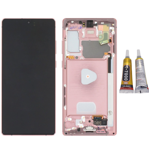 TE Samsung Note 20 5G N981 Uyumlu Çıtalı Lcd Ekran Pembe + B7000