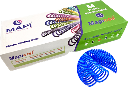 COİL 4:1 PLASTİK HELEZON SPİRAL 6MM.MAVİ 200 AD.   48 LOP
