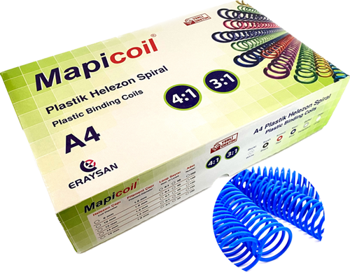 COİL 4:1 PLASTİK HELEZON SPİRAL 8MM.MAVİ 200 AD.   48 LOP