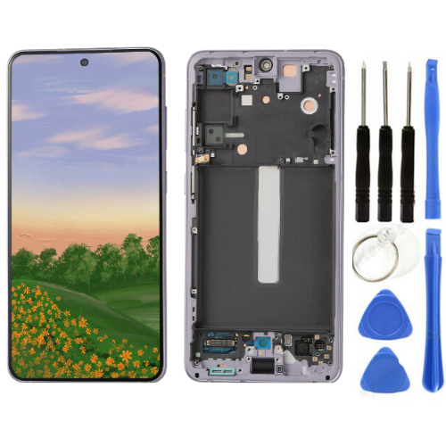 TE Samsung S21FE G990E Uyumlu Çıtalı OLED Lcd Ekran Mor