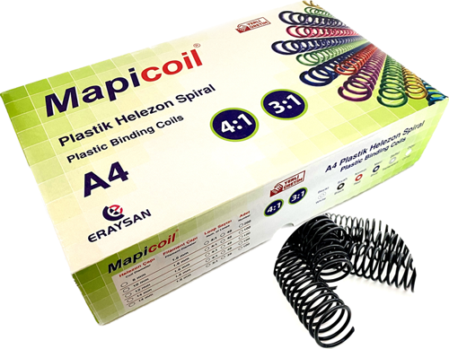COİL 4:1 PLASTİK HELEZON SPİRAL 8MM.SİYAH 200 AD.  48 LOP