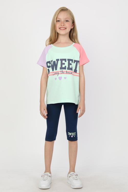 KIZ ÇOCUK SWEET BASKILI REGLAN KOL TAYTLI TAKIM - 23400