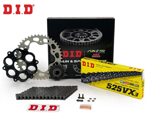 ZİNCİR DİŞLİ SETİ DUCATI HYPERMOTARD EVO (1100 cc)  (2010-2012) / DUCATI / HYPERMOTARD EVO / 1100cc / ZİNCİR: DID-525VX3