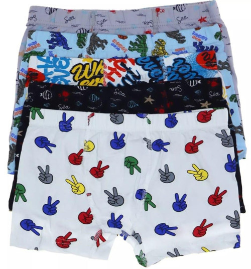 1013 ERKEK ÇOCUK RENKLİ DESENLİ BOXER 12 ADET
