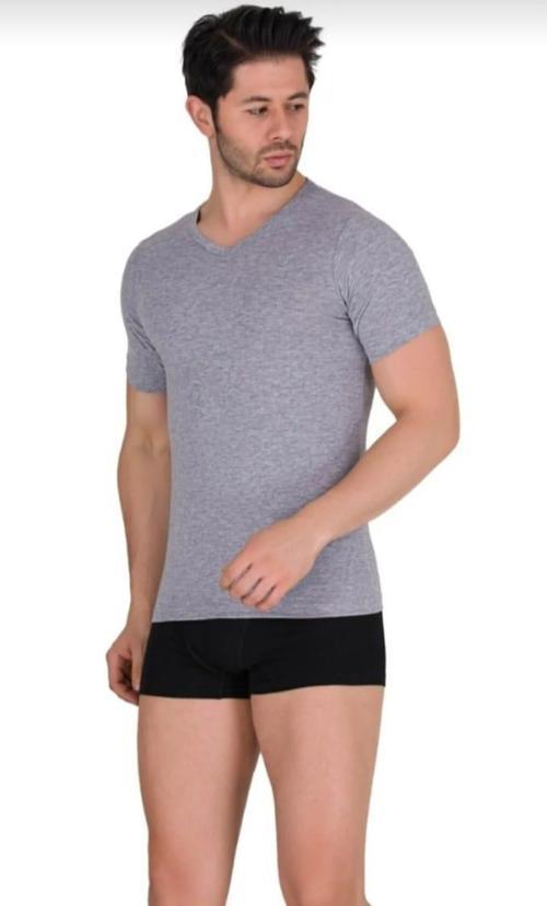 1027 ERKEK ELASTAN V YAKA KISA KOL ATLET TEKLİ