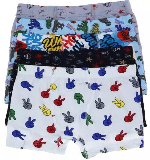 1013 ERKEK ÇOCUK RENKLİ DESENLİ BOXER 12 ADET