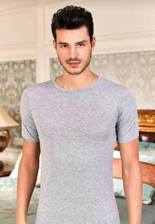 1024 ERKEK ELASTAN SIFIR YAKA KISA KOL ATLET TEKLİ