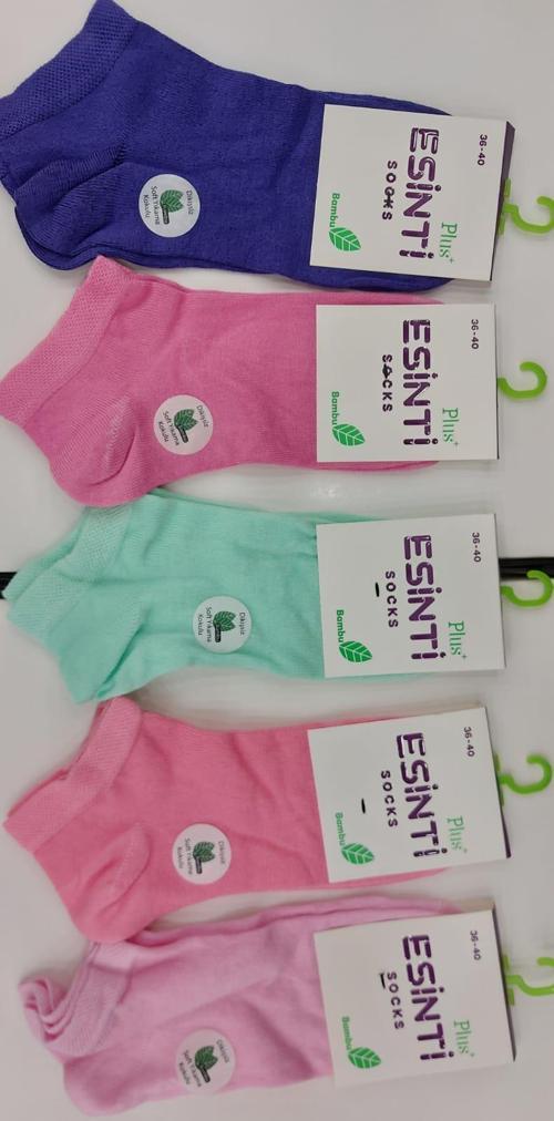BAYAN BAMBU PATİK PASTEL RENKLİ ÇORAP 6 ADET