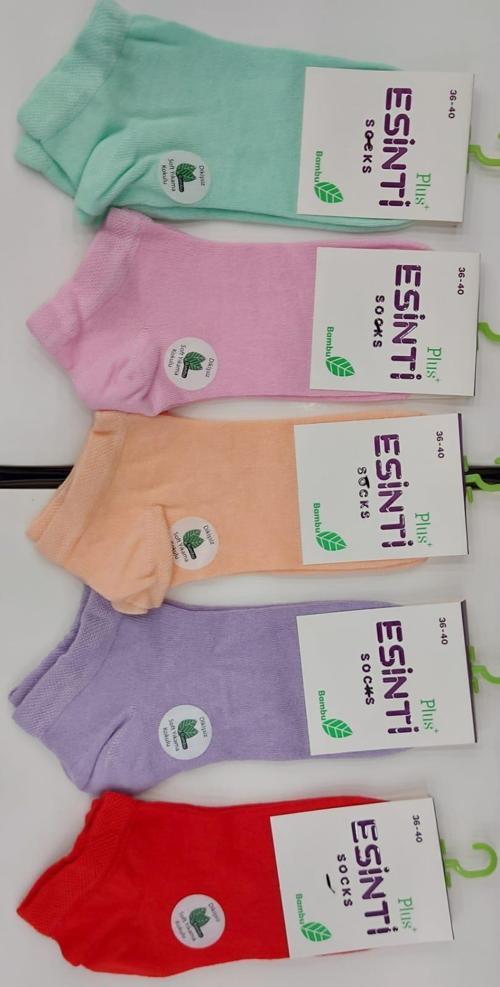 BAYAN BAMBU PATİK PASTEL RENKLİ ÇORAP 12 ADET