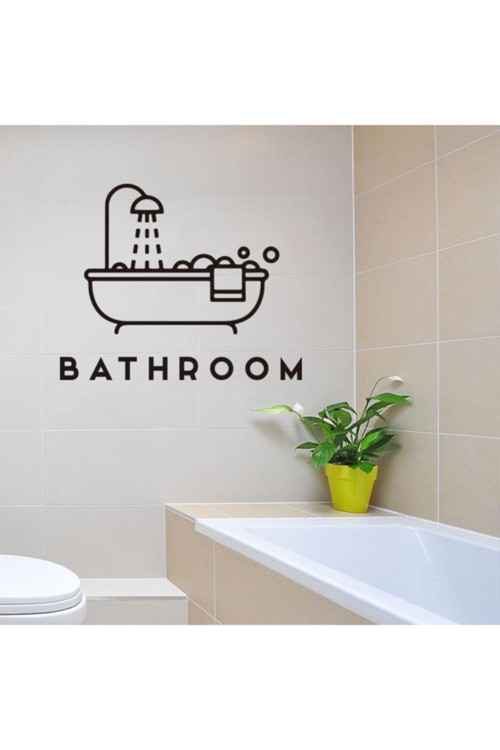 Bathroom Banyo Kapı Duvar Sticker 27X22 Cm
