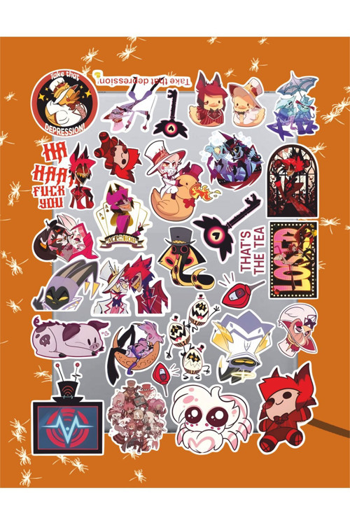 Hazbin Hotel V4 Sticker Seti | Laptop Ajanda Pc Tablet Telefon Defter Etiket Bullet Journal