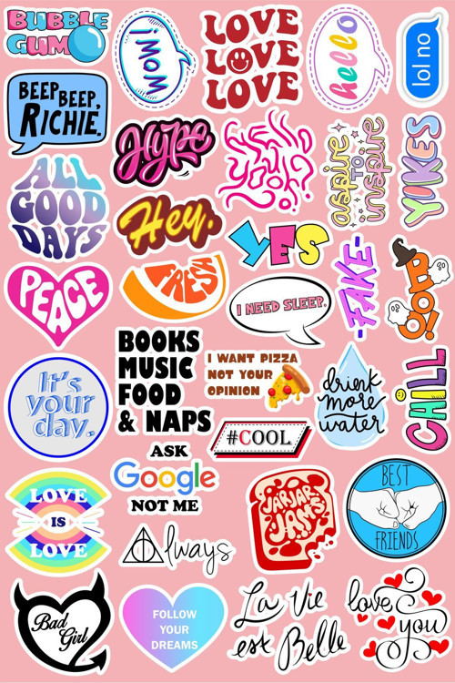 Eğlenceli İfadeler Seri 1 Sticker Seti | Laptop Ajanda Notebook Tablet Defter Etiket Bullet Journal