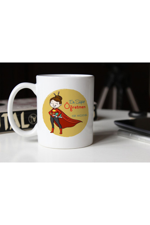 En Süper Öğretmen Baskılı Seramik Kahve Çay Kupası