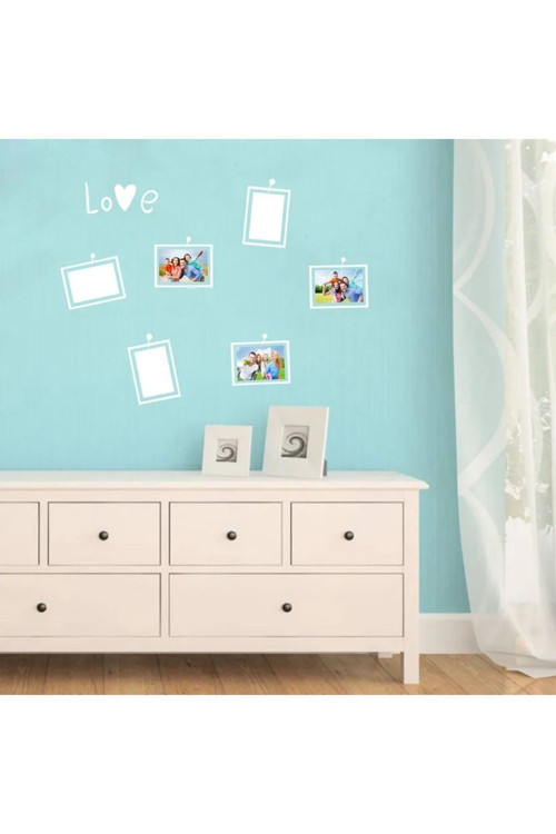 Hediyene Bak Yaratıcı Fotoğraf Çerçevesi Dekoratif Duvar Süsü Sticker Etiket 6 Parça