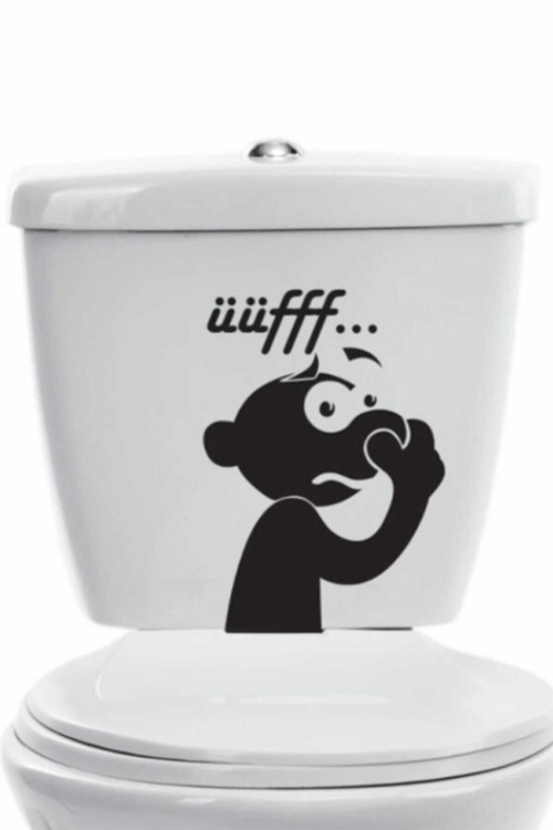 Hediyene Bak Komik Uff Koku Dekoratif Klozet Banyo Sticker 23X32,5 Cm