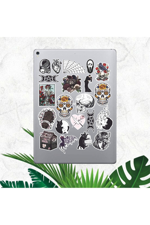 Gothic Sticker Seti | Laptop Ajanda Pc Tablet Telefon Defter Etiket Bullet Journal