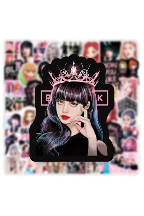 Hediyene Bak Black & Pink Müzik Grubu Illüstrasyon Macbook Notebook Tablet Telefon Ajanda Laptop Sticker