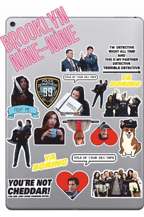Brooklyn Nine-Nine Seri 3 Sticker Seti | Laptop Ajanda Tablet Telefon Defter Etiket Bullet Journal