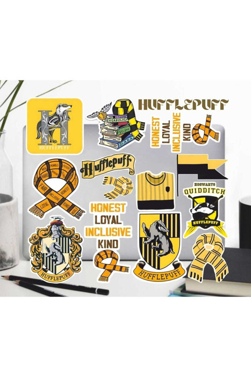 Hufflepuff Sticker Seti | Laptop Ajanda Pc Tablet Telefon Defter Etiket Bullet Journal