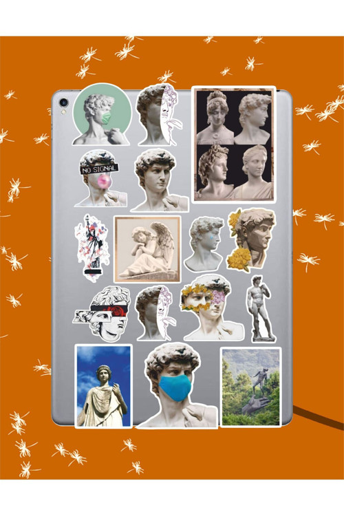 Davut David Heykel Sticker Seti | Laptop Ajanda Pc Tablet Telefon Defter Etiket Bullet Journal