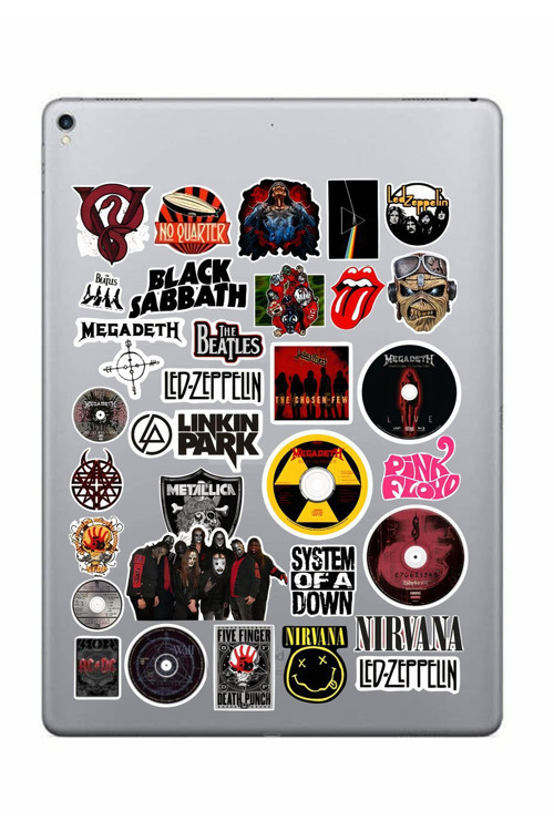 Rock Metal Seri 2 Sticker Seti | Laptop Ajanda Pc Tablet Telefon Defter Etiket Bullet Journal