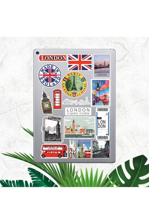 Hediyene Bak Londra - Ingiltere Temalı Sticker Seti, Çıkartma, Ajanda Bujo Scrapbook Kolaj Etiket Bullet Journal